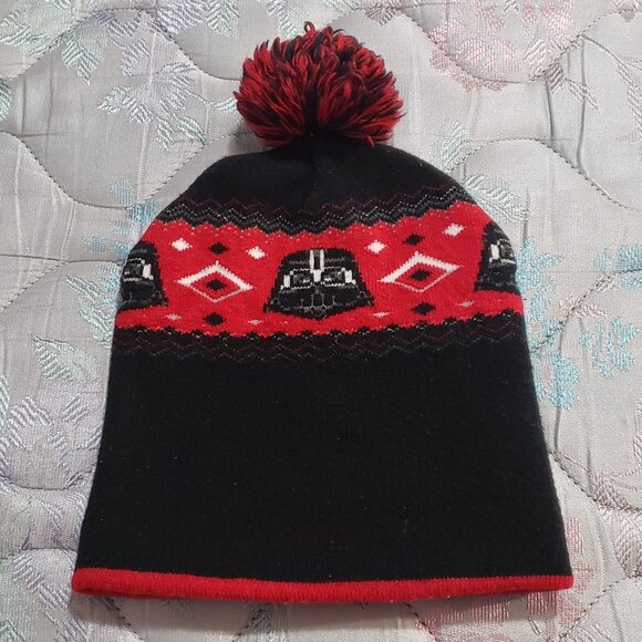 Boys Star Wars Darth Vader Acrylic Knit Beanie Hat - Picture 2 of 3